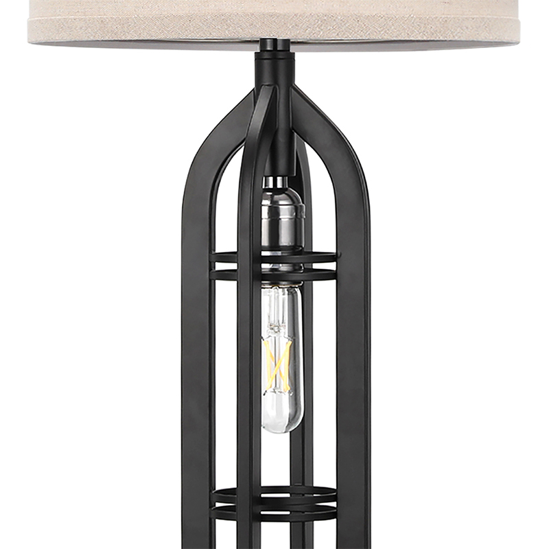 Pair Of Metal Wrought Iron Bedroom Lamps, Living Room Decorative Lamps, Ephedra KD Lampshades, Knob Touch Dual Light Sources, USB-A & USB-C & AC Outlets